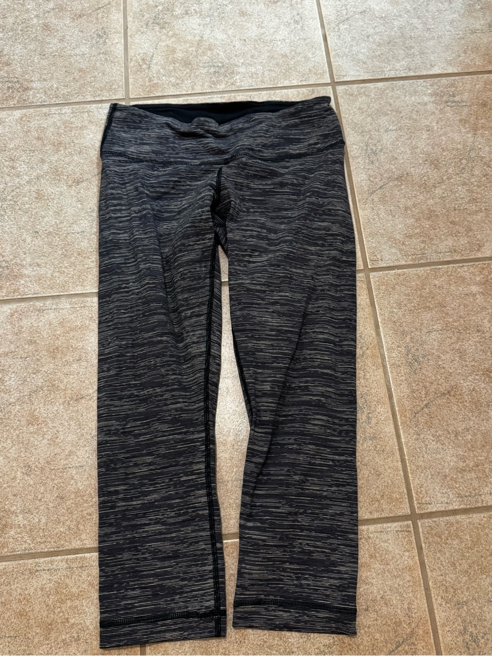 lululemon athletica Black and Heather Gray Space-Dyed Leggings